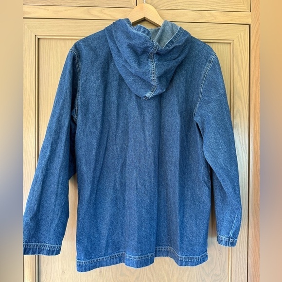 Vintage Bill Blass Hooded Denim Zip Front Jacket / Pockets / Medium - Picture 5 of 12